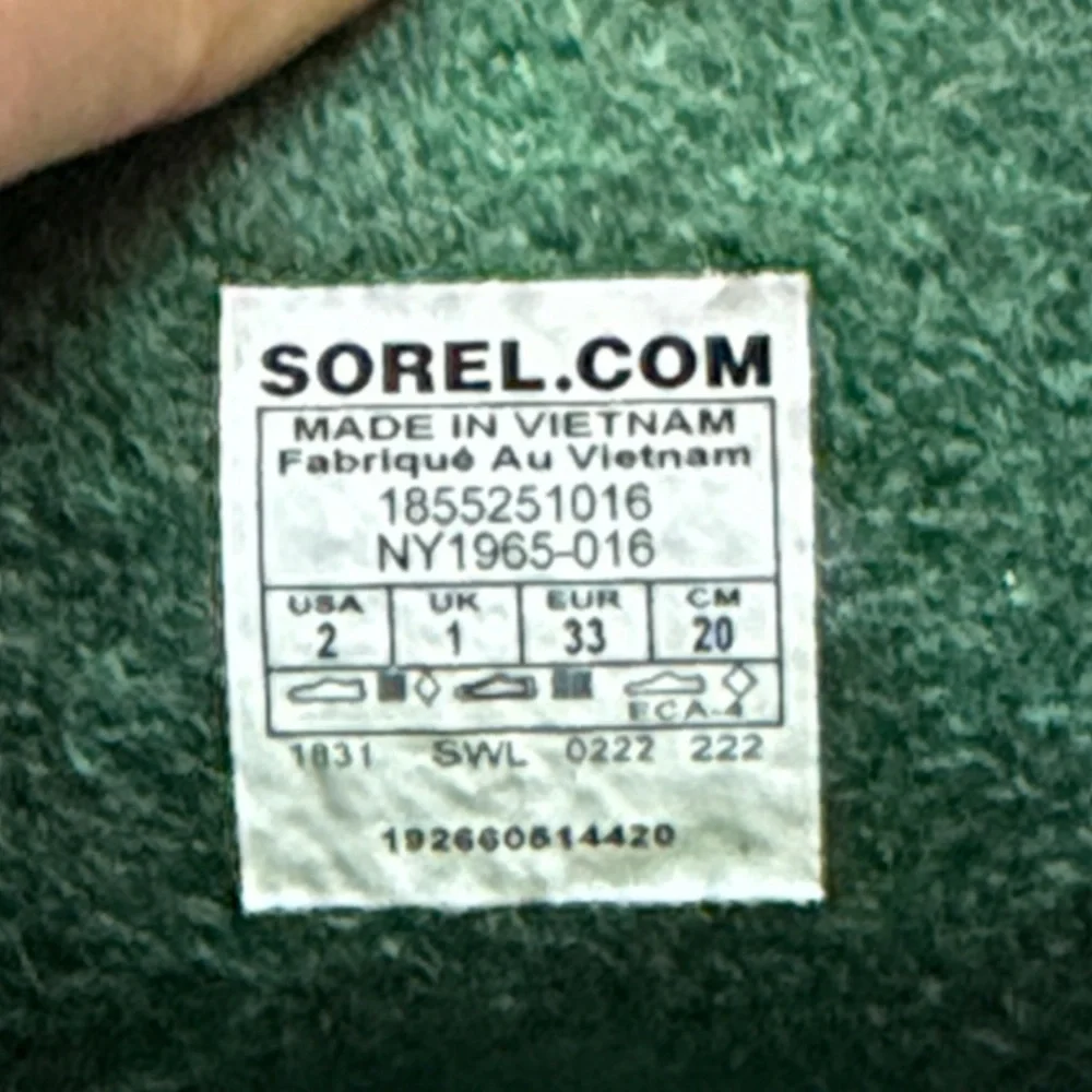 Sorel Flurry Black Winter Boots Size 2 (Unisex)